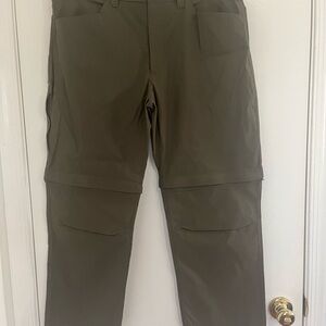 Eddie Bauer Convertible Hiking Pants Men’s 38x30 Green Nylon Stretch Zip-Off